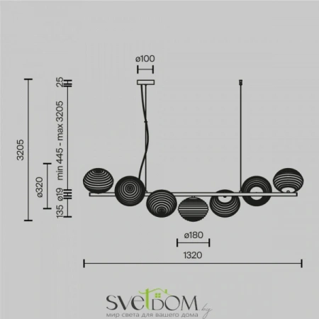 Подвесные светильники Maytoni MOD268PL-07G от Магазина Svetdom.by