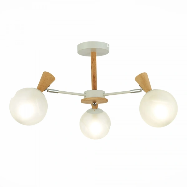 SLE220702-03 Светильник потолочный Белый, Светлое дерево/Белый E14 3*40W CATANIA