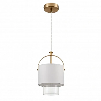 6593/1 MODERNI LN24 латунь/белый, металл/текстиль, стекло Подвес E14 1*40W 220V JANE