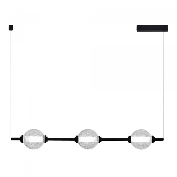 SL6120.403.03 Светильник подвесной ST-Luce Черный/Прозрачное кракелированное стекло LED 3*8,5W 3000K PEEK