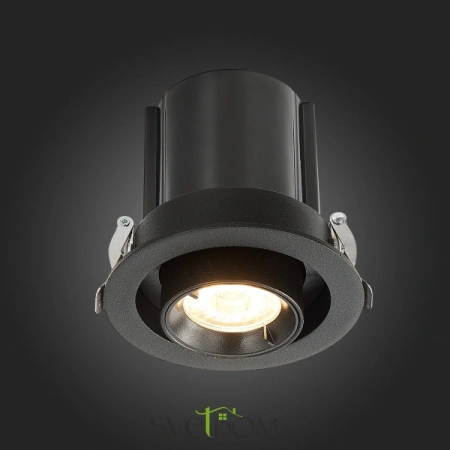 ST702.338.12 Св-к встр. Черный LED 1*12W 3000K 900Lm Ra80 24° IP20 D90xH92 180-240V Встраиваемые светильники ST LUCE