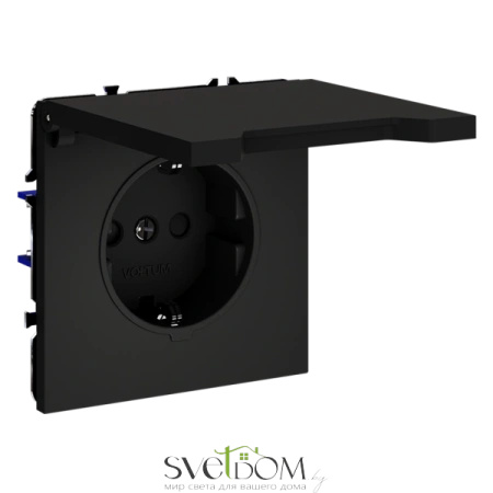 Розетки электрические с заземлением, шторками и крышкой Voltum S70 VLS040308  Voltum VLS040308