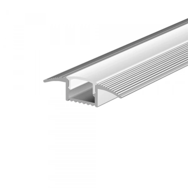 Алюминиевый профиль встраиваемый в пол 37x10 (Серебро, 2 м), ALM-3710-S-2M 636022