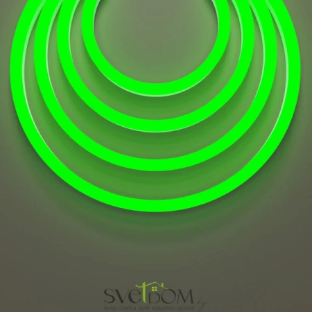 Гибкий неон 25x13 220В 8Вт/м Green IP65 50м | Svetdom.by