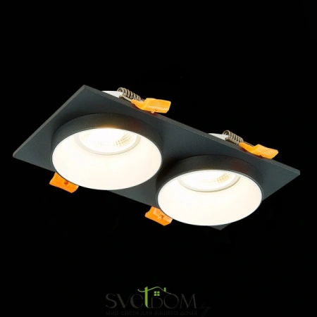ST206.428.02 Св-к встр. Черный GU10 2*50W  IP20 L175xW92xH38 220V Без ламп Встраиваемые светильники ST LUCE