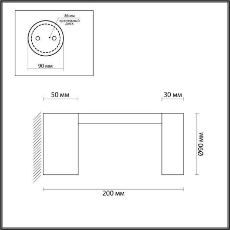 6657/10WL NATURE ODL24 627 черный/металл Уличный настенный светильник IP65 LED 10W 4000K AC85-265V TION Odeon Light