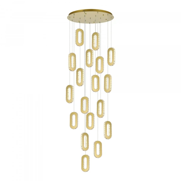 SL6506.203.18 Светильник подвесной ST-Luce Золотистый/Золотистый, Прозрачный LED 18*9W 3000K ALLUNGO