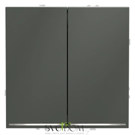 Проходной переключатель двухклавишный с подсветкой Voltum S70 VLS020406  Voltum VLS020406