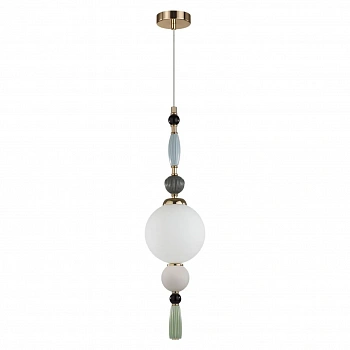 5405/1A MODERN ODL_EX24 83 золотой/голубой/зеленый/белый матов./металл/керамика/стекло Подвес E14 1*40W PALLE