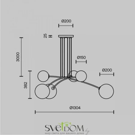 Подвесные светильники Maytoni MOD172PL-06B от Магазина Svetdom.by