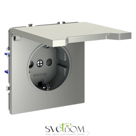 Розетки электрические с заземлением, шторками и крышкой Voltum S70 VLS040305  Voltum VLS040305