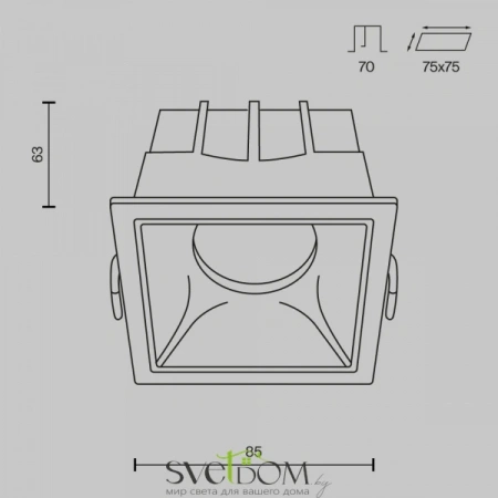 Встраиваемые светильники Maytoni DL043-01-15W3K-D-SQ-WB от Магазина Svetdom.by