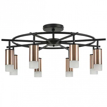Lightstar LR7183081 Люстра RULLO 8х50W GU10 ЧЕРНЫЙ/МЕДЬ (571718+214430-8+202431-8)