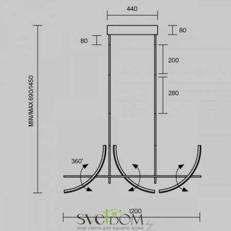 Подвесные светильники Maytoni MOD428PL-L20BK от Магазина Svetdom.by