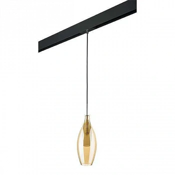 Lightstar PRO803023 Светильник д/1-фазн трека PENTOLA 1х25W G9 ХРОМ/ЯНТАРЬ/ЧЕРНЫЙ (803023+595007)